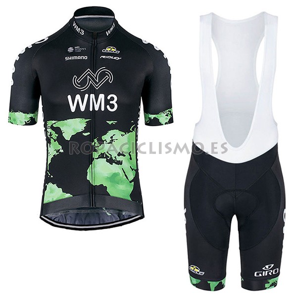 2017 Maillot WM3 tirantes mangas cortas negro